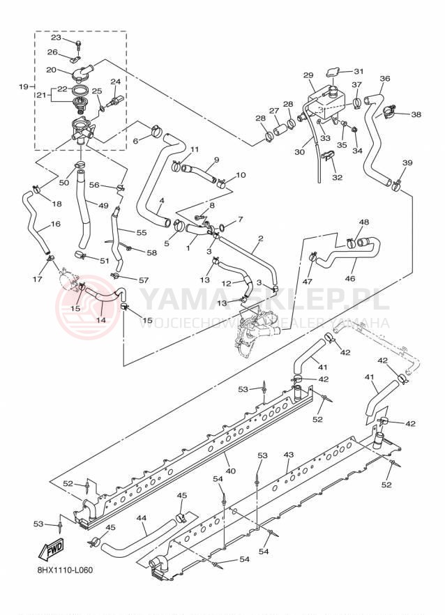 Schemat "Układ chlodzenia" do Yamaha RS VENTURE TF RST90PTFFB