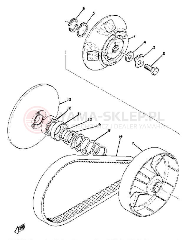 Schemat "PRIMARY SHEAVE" do Yamaha GP300