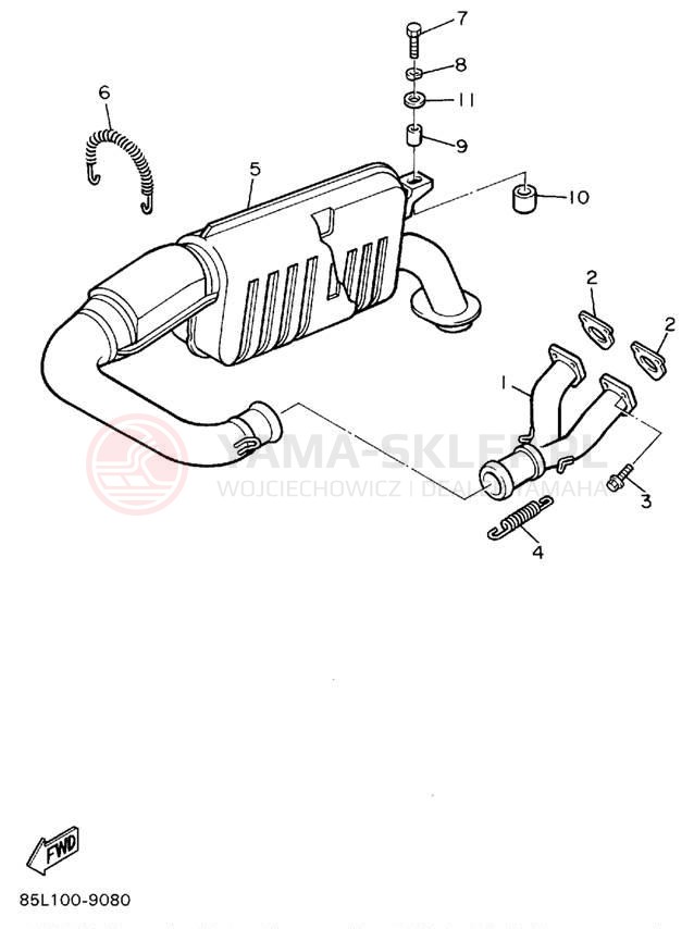 Schemat "Wydech końcowy" do Yamaha OVATION LE CS340EV