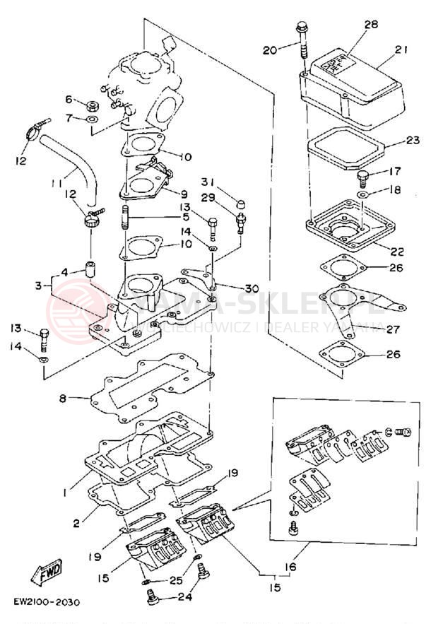 Schemat "Filtr powietrza" do Yamaha SUPER JET SJ650Q
