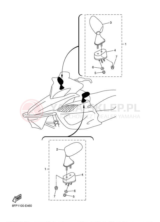 Schemat "Lusterko wsteczne" do Yamaha APEX GT RX10GTL