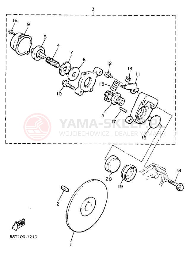 Schemat "hamulec" do Yamaha VENTURE XL VT480R