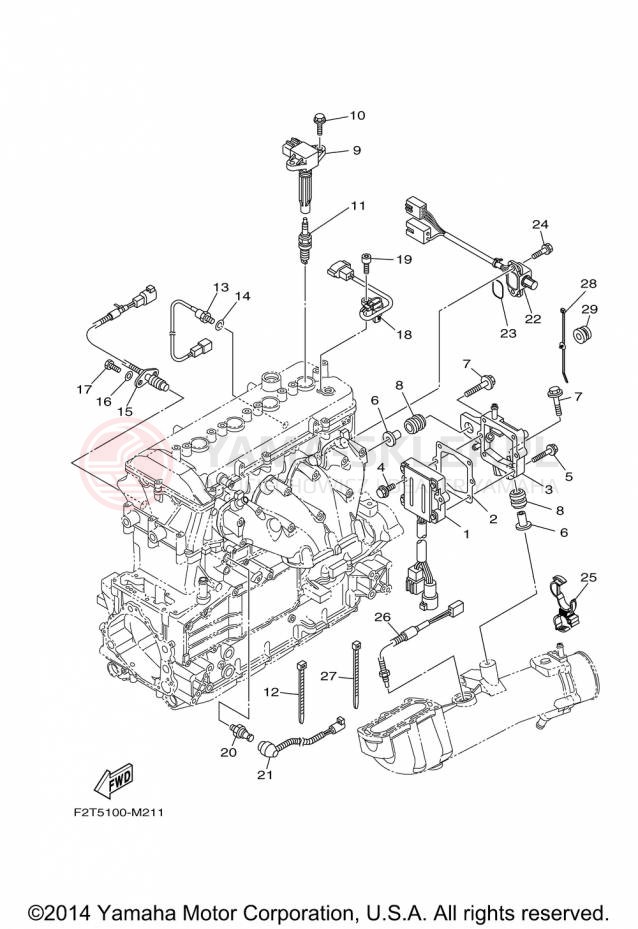 Schemat "układ elektryczny" do Yamaha WAVERUNNER FX HO FB1800P