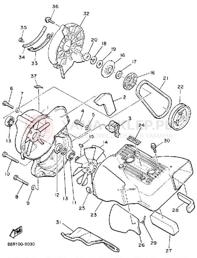 Schemat "Obudowa wentylatora" do Yamaha VK540 VK540ER