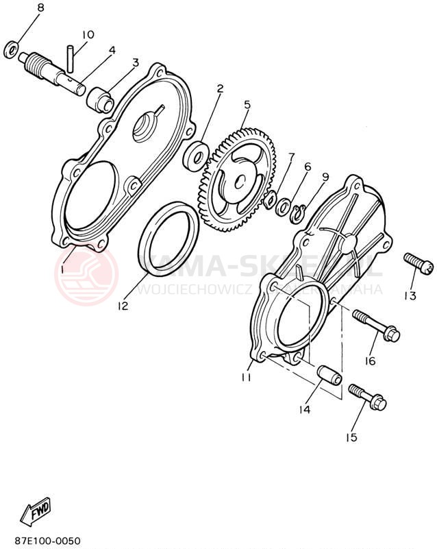 Schemat "przeniesienie napędu" do Yamaha CS340 CS340ED