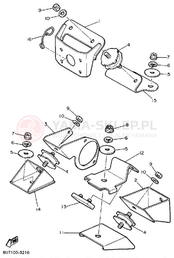 Schemat "Mocowanie silnika" do Yamaha SRV SR540G