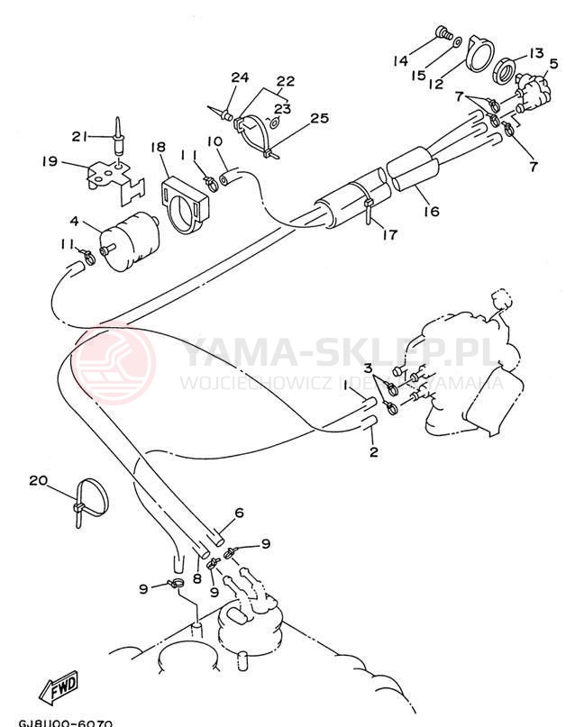 Schemat "Układ paliwowy" do Yamaha WAVE RAIDER 700 RA700BU
