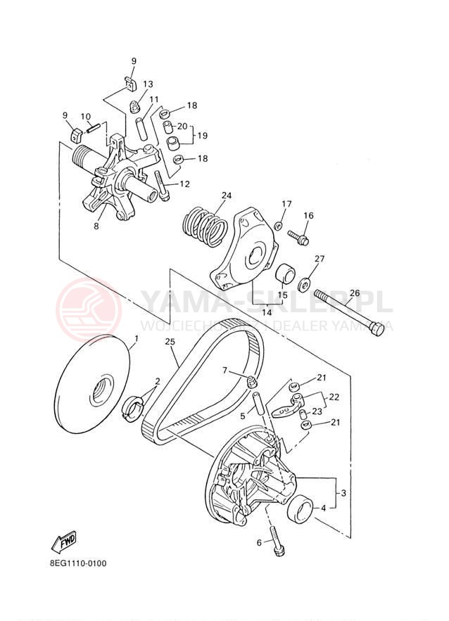 Schemat "PRIMARY SHEAVE" do Yamaha PHAZER MOUNTAIN LITE PZ500MLD