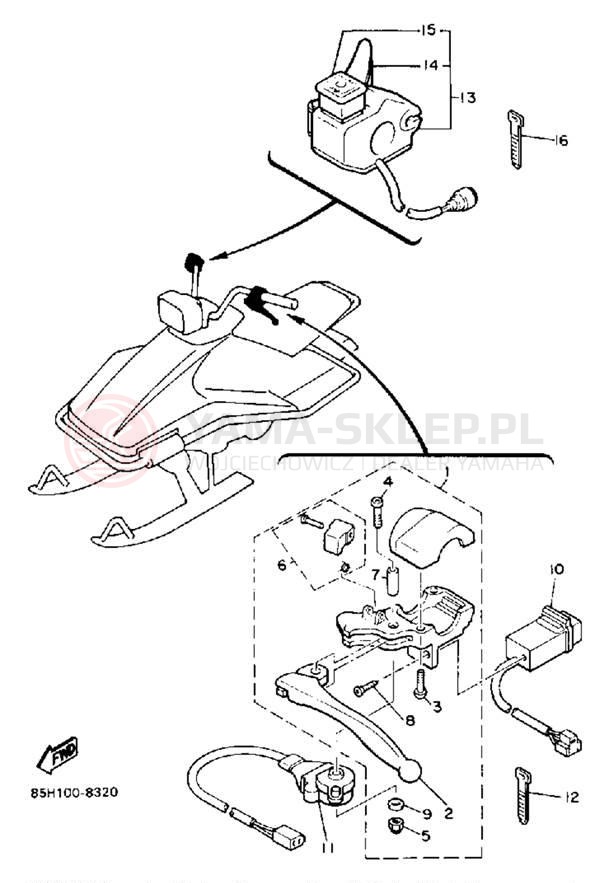 Schemat "układ elektryczny" do Yamaha SNOSCOOT SV80M