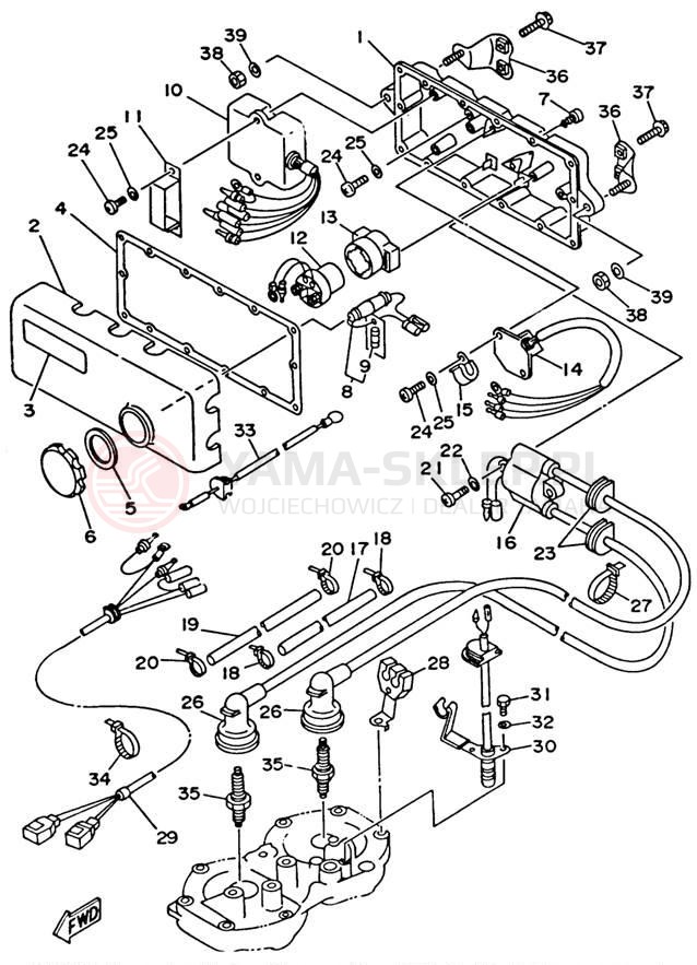 Schemat "układ elektryczny" do Yamaha WAVE RUNNER VXR WRB650S