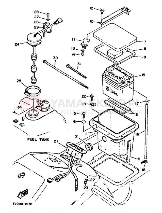 Schemat "układ elektryczny" do Yamaha WAVE RUNNER III WRA650RA