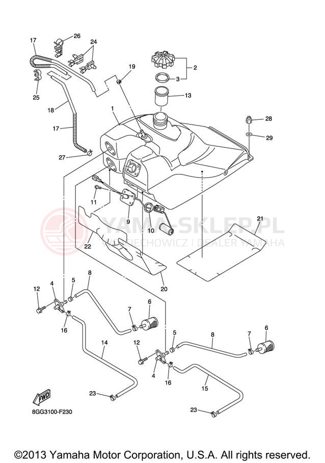 Schemat "zbiornik paliwa" do Yamaha RS VENTURE RST90XR/RST90GTXS