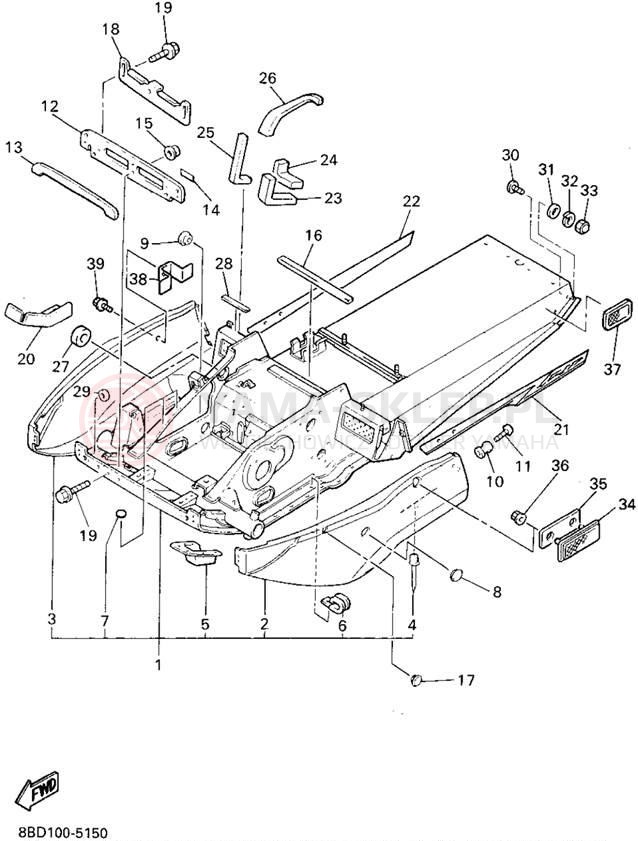 Schemat "rama" do Yamaha BRAVO LT BR250TV