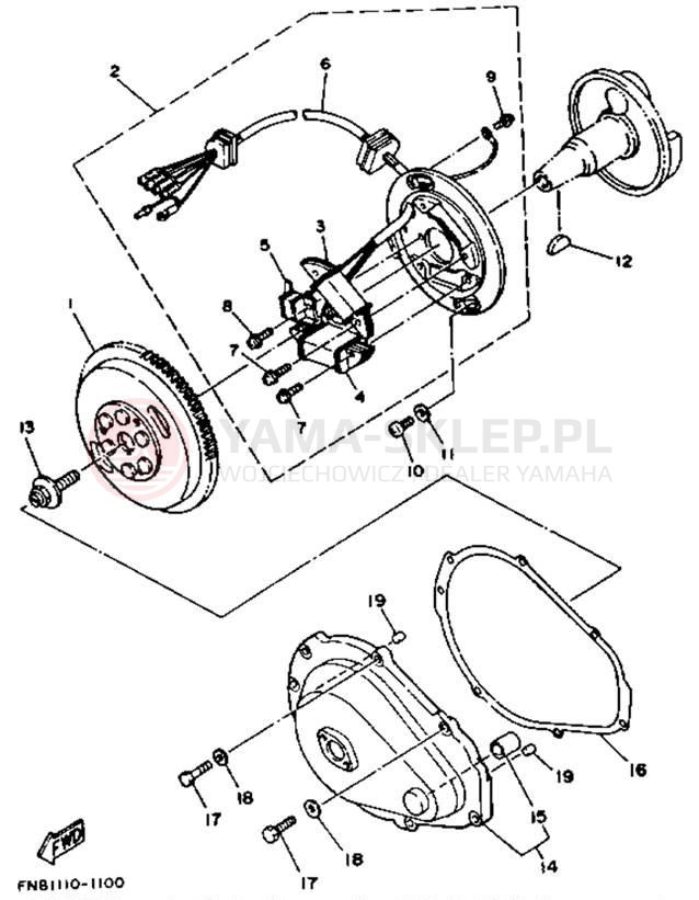 Schemat "prądnica" do Yamaha WAVE BLASTER WB700R