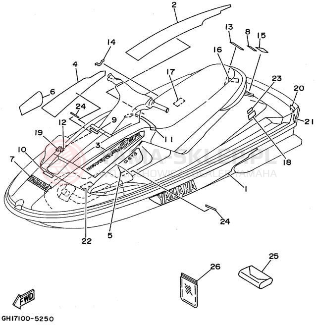 Schemat "Naklejki" do Yamaha WAVE RAIDER RA700T