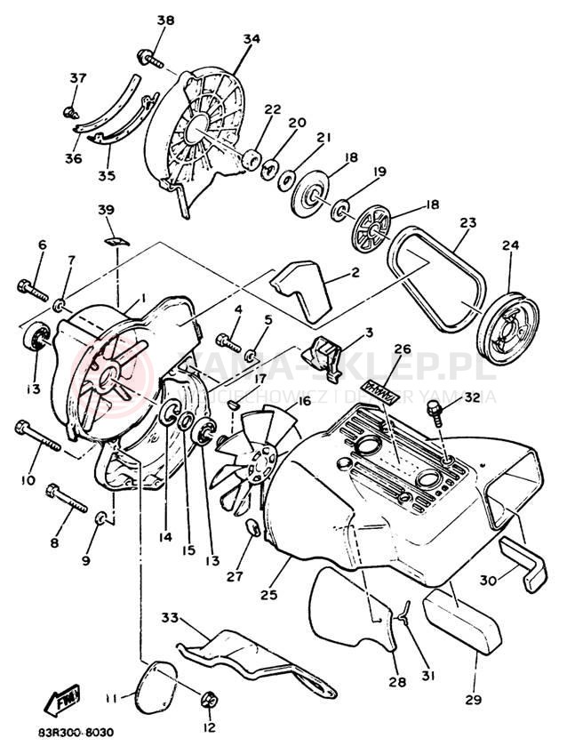 Schemat "Obudowa wentylatora" do Yamaha VK540 VK540M