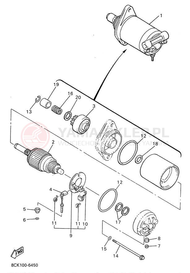 Schemat "rozrusznik" do Yamaha VENTURE TR VT480TRA