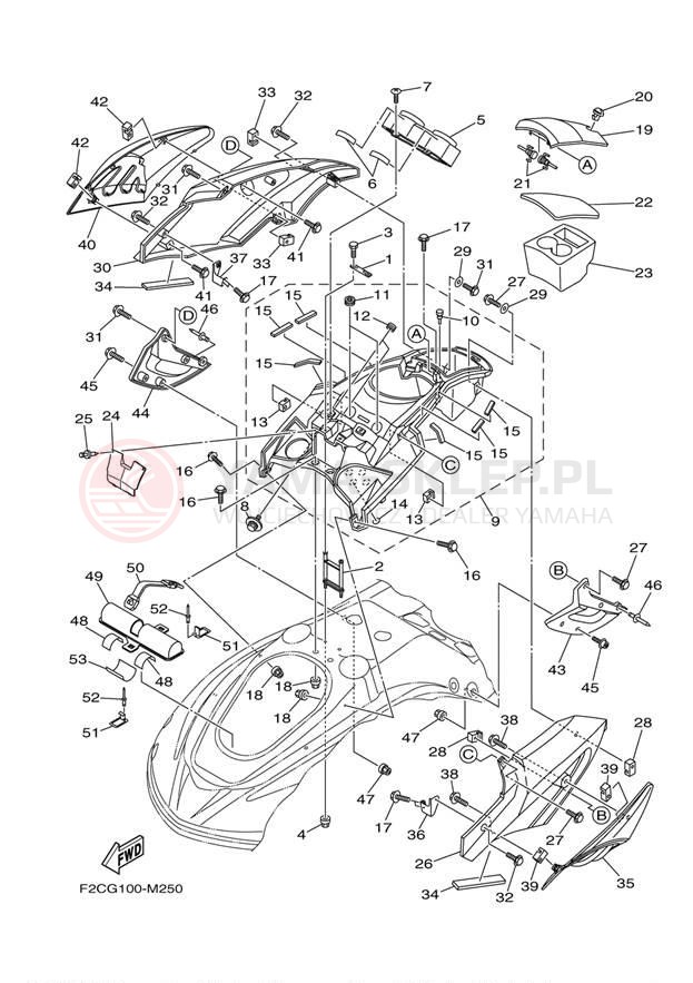 Schemat "ENGINE HATCH" do Yamaha WAVERUNNER FZR GX1800M