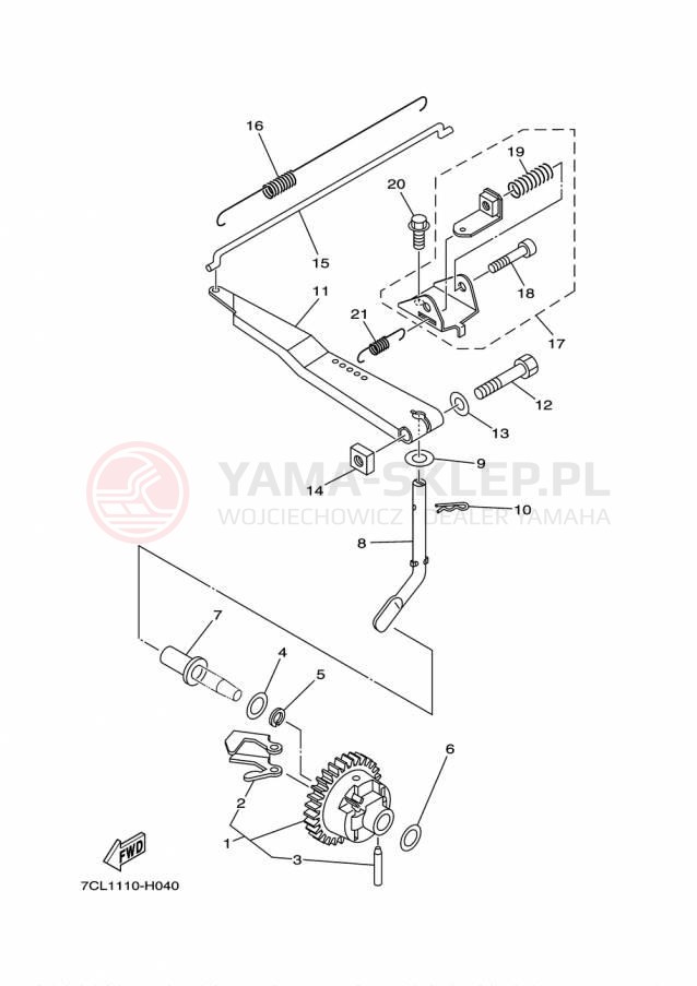 Schemat "Dźwignia zmiany biegów" do Yamaha SRX120 SRX120FL