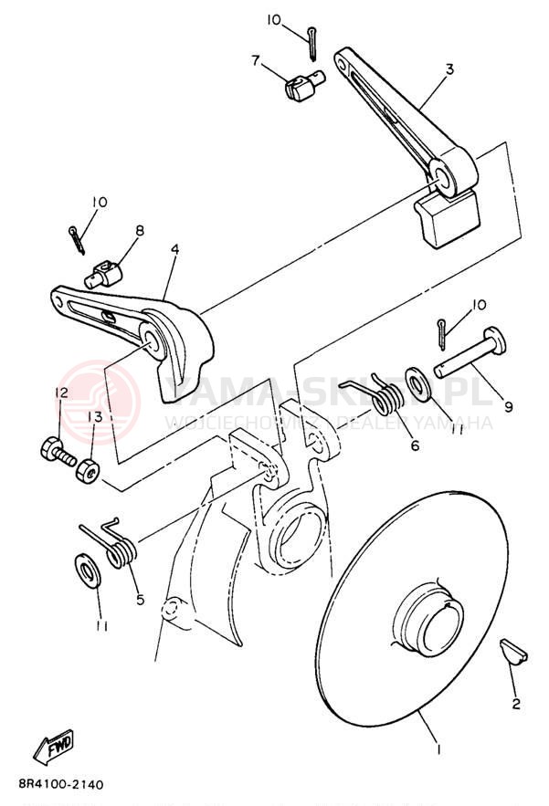 Schemat "hamulec" do Yamaha BRAVO LT BR250TA