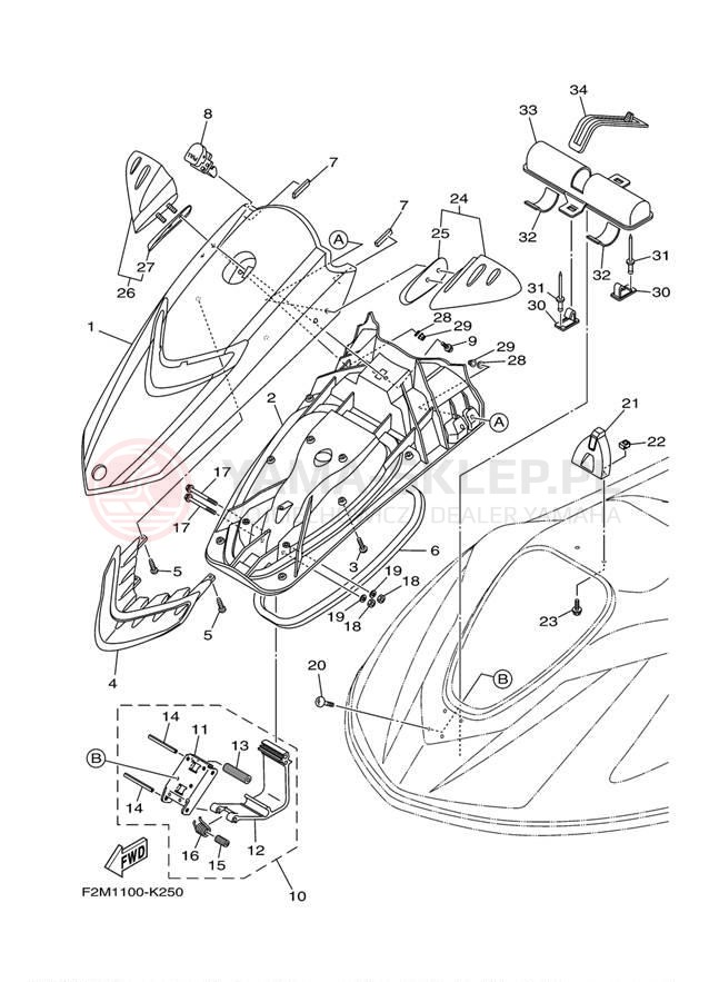 Schemat "ENGINE HATCH" do Yamaha VXS VX1800L
