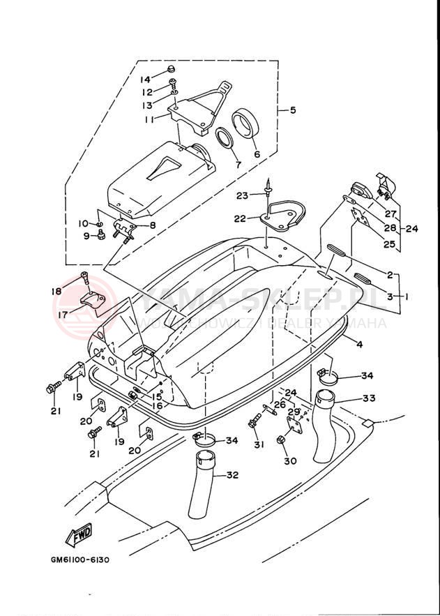 Schemat "ENGINE HATCH" do Yamaha SUPER JET SJ700AV