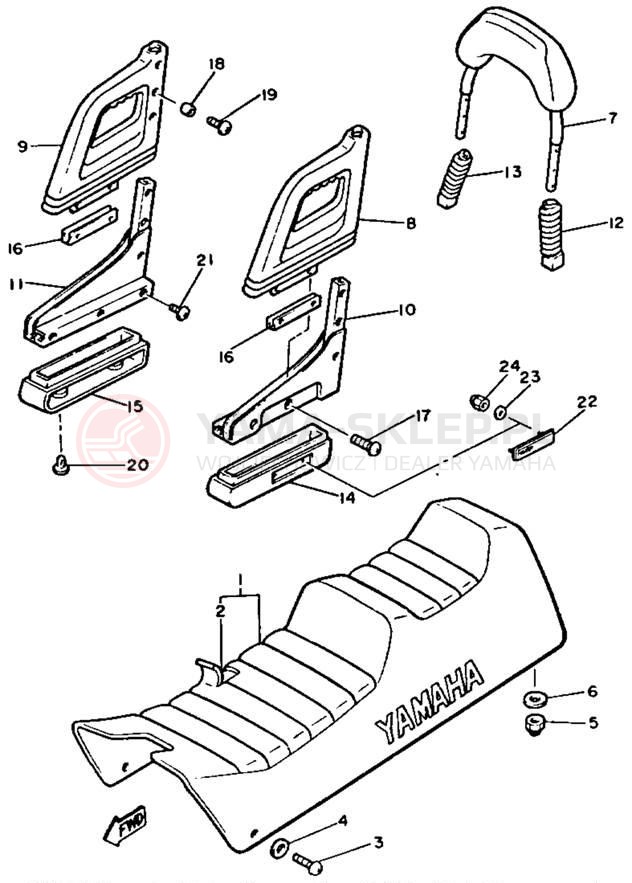 Schemat "siedzenie" do Yamaha XL-V XL540P