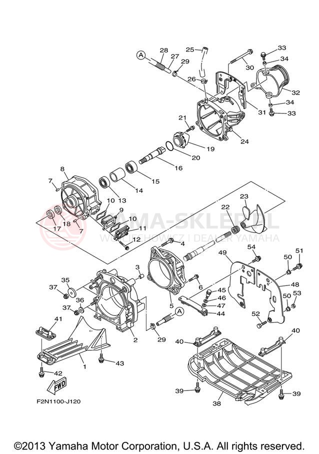 Schemat "JET UNIT" do Yamaha WAVERUNNER VX SPORT VX1100J