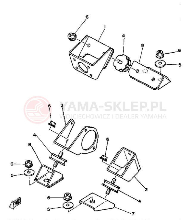 Schemat "Mocowanie silnika" do Yamaha EC540C