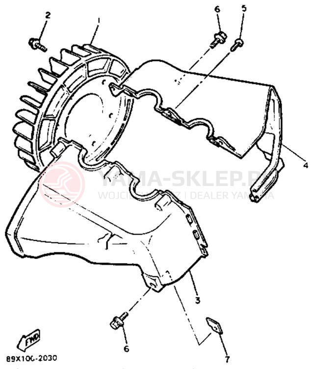Schemat "Obudowa wentylatora" do Yamaha ENTICER II LT ET410TRT
