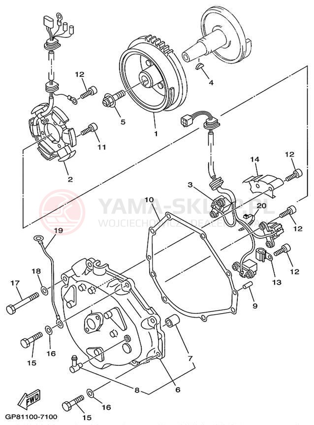 Schemat "prądnica" do Yamaha WAVE RUNNER GP1200 GP1200X