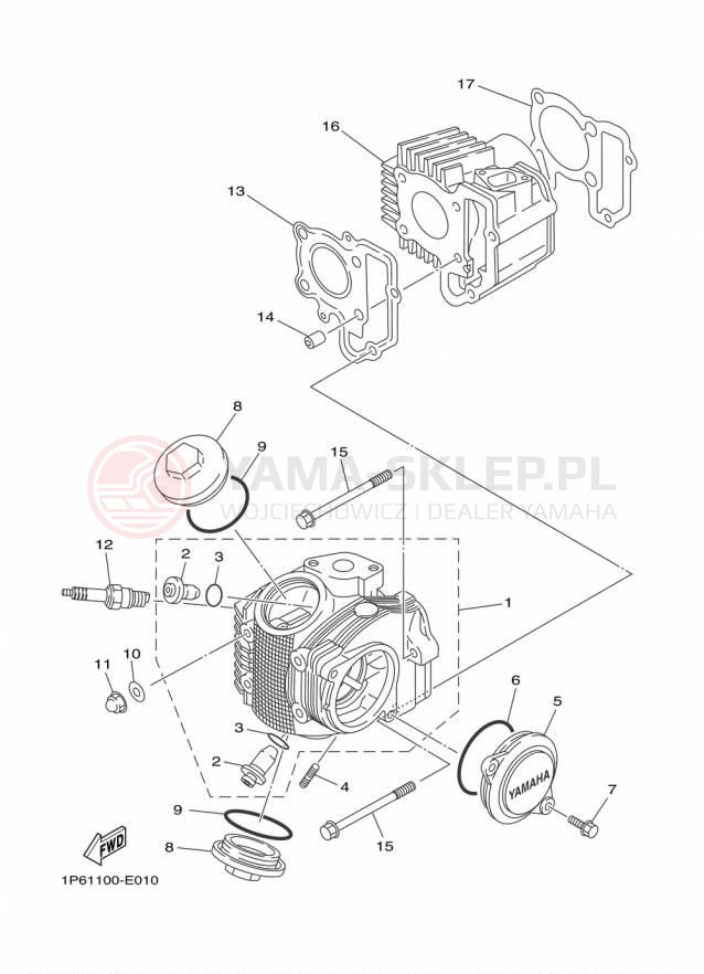 Schemat "głowica" do Yamaha TTR50E TTR50EF