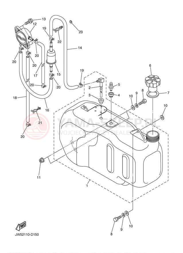 Schemat "zbiornik paliwa" do Yamaha PRO HAULER 1000 YXP1000AT