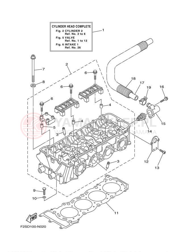 Schemat "cylinder" do Yamaha FX CRUISER SHO FA1800AN