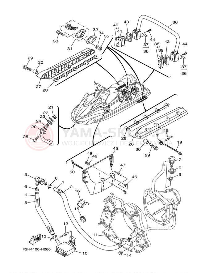 Schemat "HULL & DECK" do Yamaha (WAVERUNNER FX HO) FY1800K