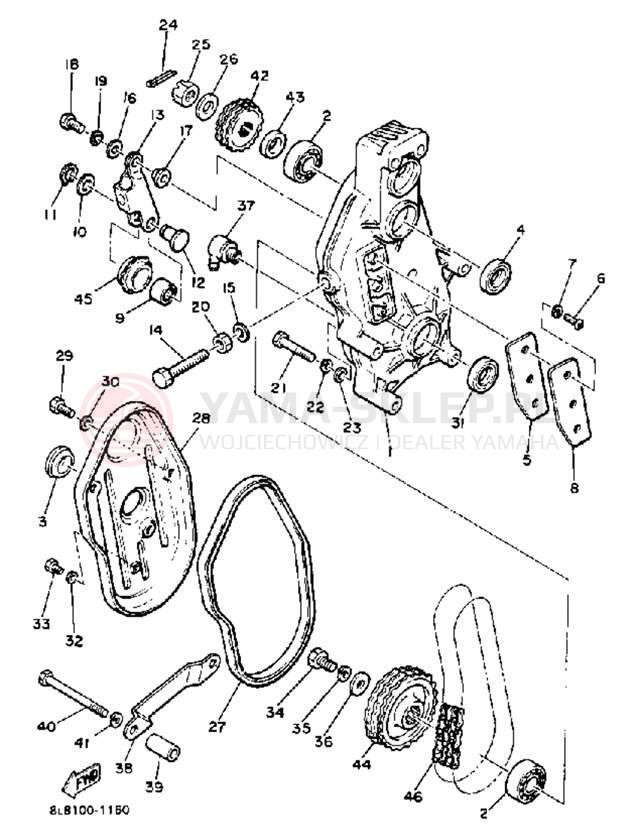 Schemat "Układ napędowy" do Yamaha SS440 SS440H