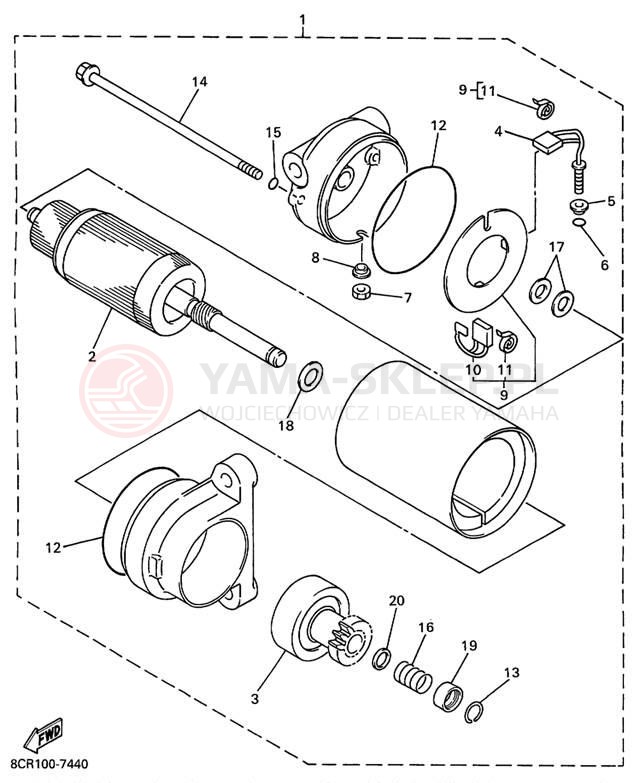 Schemat "układ elektryczny" do Yamaha VMAX 500 SX VX500SXBC