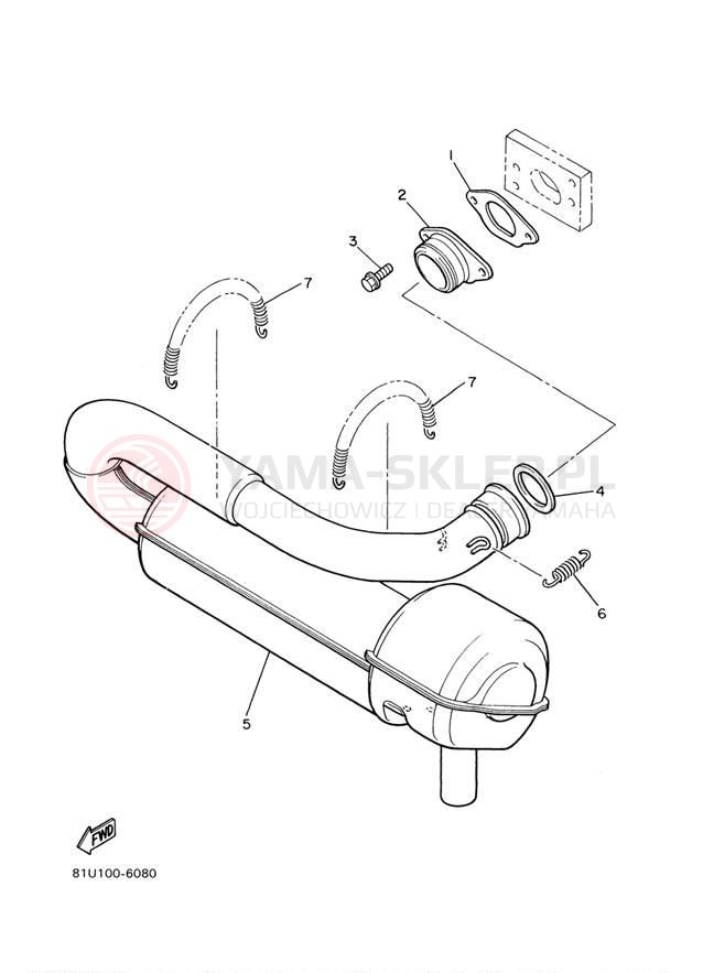 Schemat "Wydech końcowy" do Yamaha BR250TF