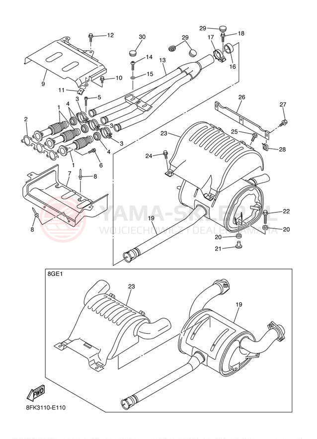 Schemat "Wydech końcowy" do Yamaha VECTOR MOUNTAIN RS90ML/RS90MSL