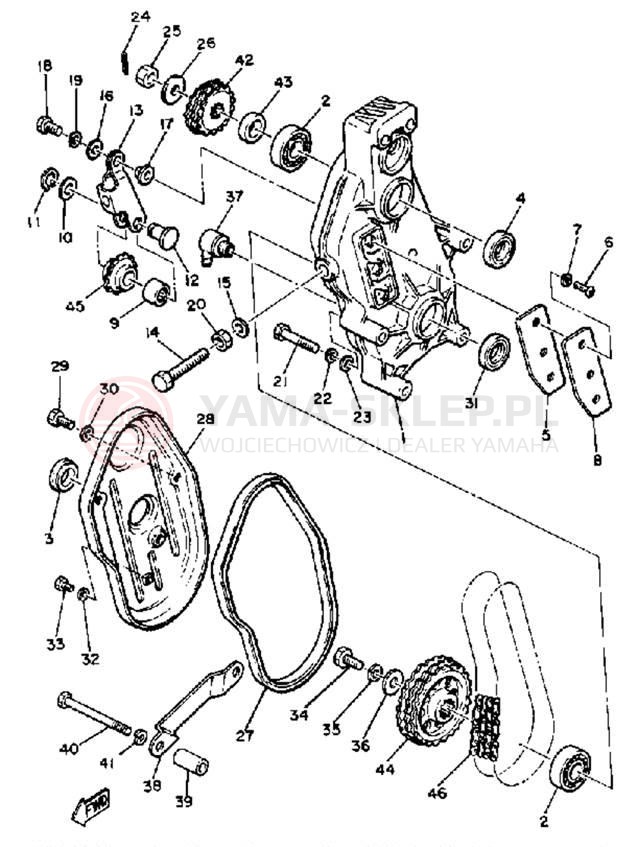 Schemat "TRACK DRIVE" do Yamaha SR540F