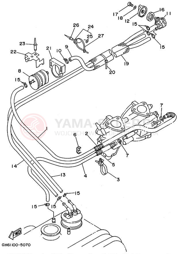 Schemat "Układ paliwowy" do Yamaha RA700AT