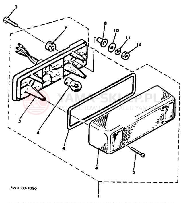 Schemat "lampa tył" do Yamaha EXCEL III EC340H