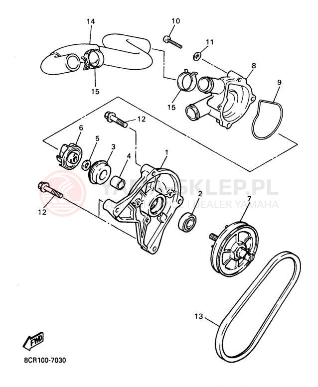 Schemat "Pompa wody" do Yamaha VENTURE 500 VT500B/VT600B