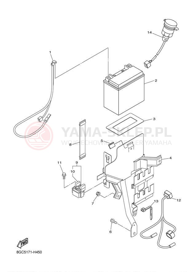 Schemat "układ elektryczny" do Yamaha PHAZER GT PZ50GTAW