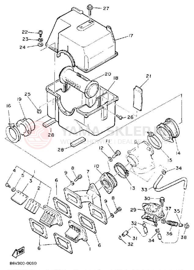 Schemat "Filtr powietrza" do Yamaha VK540 VK540ER