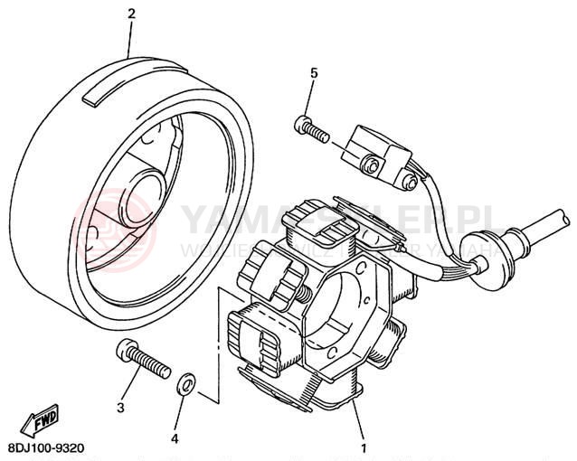 Schemat "prądnica" do Yamaha PHAZER 500 PZ500C