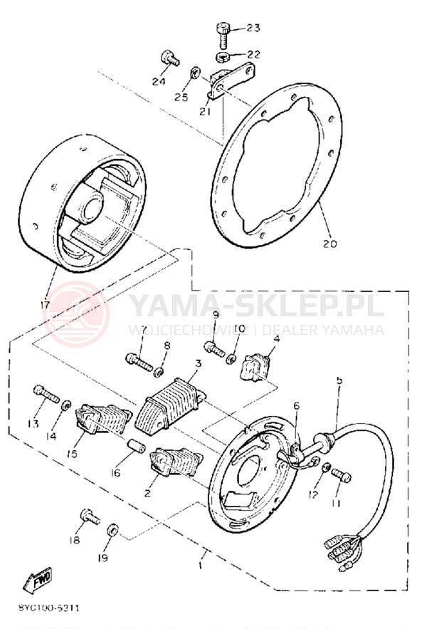 Schemat "prądnica" do Yamaha SRV SR540L