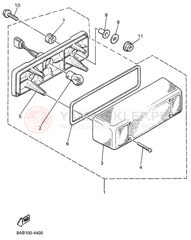 Schemat "lampa tył" do Yamaha VMAX 600 DX VX600DXW