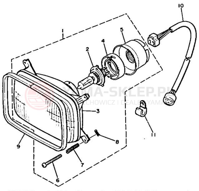 Schemat "Lampa przód" do Yamaha XL-V XL540P
