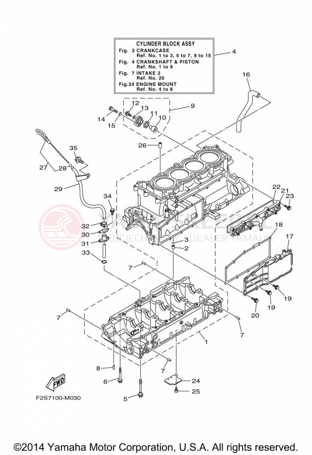 Schemat "Obudowa silnika" do Yamaha WAVERUNNER FZS GX1800AP